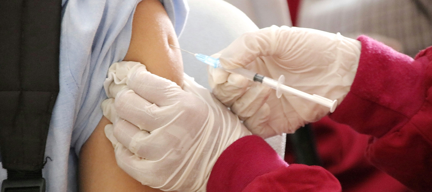 Patient receiving a vaccine